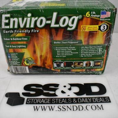 Enviro-Log Sustainably Made Firelogs - 5lbs 3 Hour (1000562), 6 Pack - New