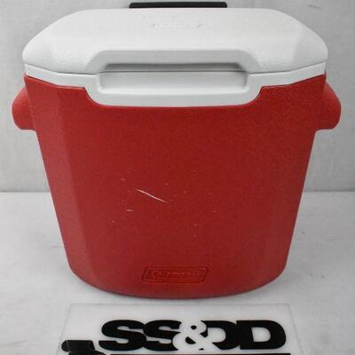 Coleman 16-Quart Performance Cooler with Wheels, Red. White scratch on front