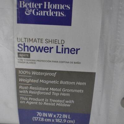BH&G Shower Liner Ultimate Shield, White 70