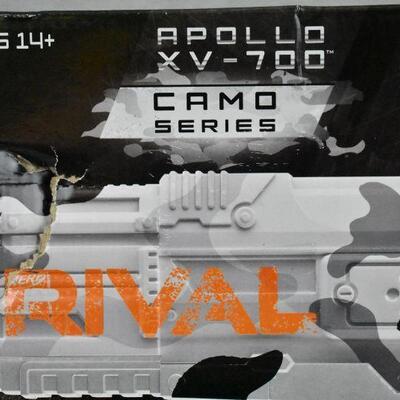 Nerf Rival Apollo XV-700 Blaster (Camo Series) w/ 7 Rounds. Damaged Box - New