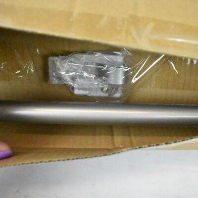 Smart Rods Adjustable Window Curtain Tension Rod, Matte Silver Color - New