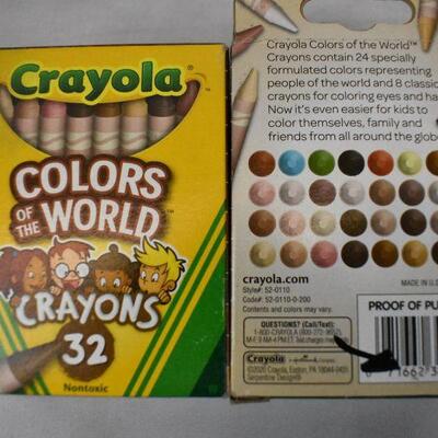 4 pc Crayola Colors of the World: 2 Coloring Books & 2 Boxes of Crayons - New
