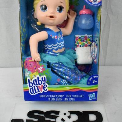 Baby Alive Shimmer n Splash Mermaid, Blonde Hair, Ages 3 and up - New