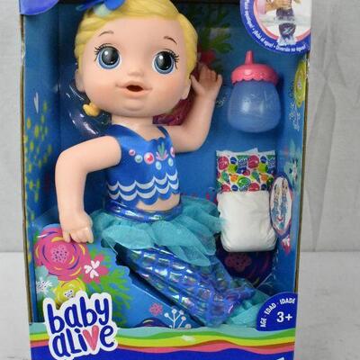 Baby Alive Shimmer n Splash Mermaid, Blonde Hair, Ages 3 and up - New