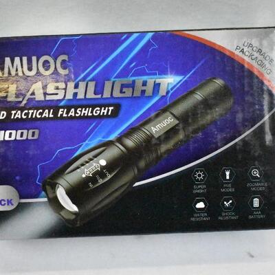 2 pack LED Tactical Flashlights, Black - New