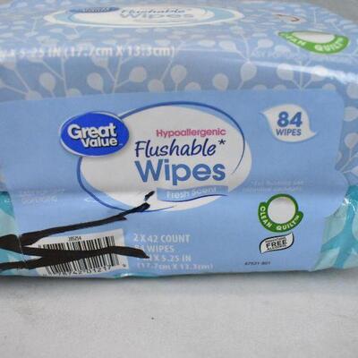 Cottonelle 168 Flushable Wet Wipes, 1 Refill Pack, 168, Alcohol-Free - New