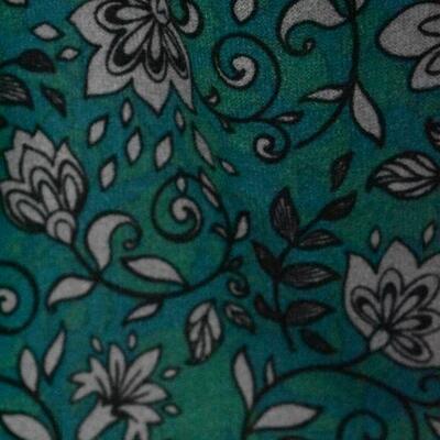 LuLaRoe Joy Long Sweater Vest. Blue Green w/ Gray & Black Floral, sz Small - New