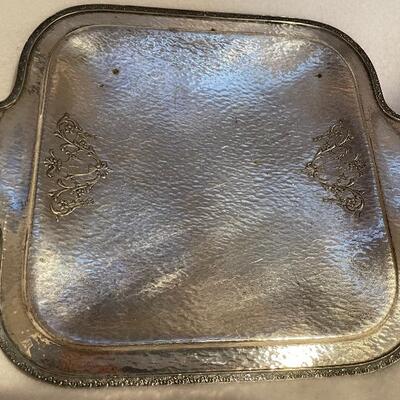 Vintage W.M. Mount Homan Plate on Nickel Silver tray