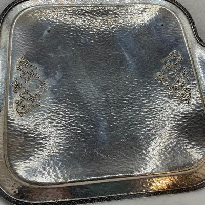 Vintage W.M. Mount Homan Plate on Nickel Silver tray