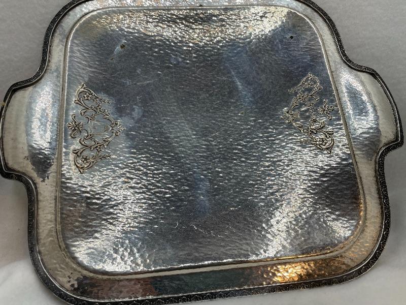 Vintage W.M. Mount Homan Plate on Nickel Silver tray | EstateSales.org