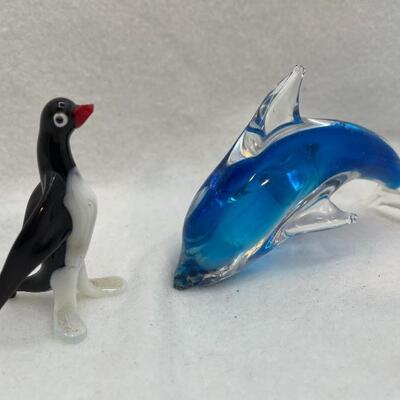 Handblown glass animal figurines 