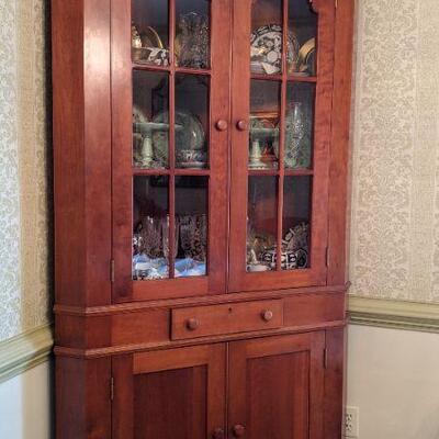 Reproduction Solid Cherry Corner Cabinet