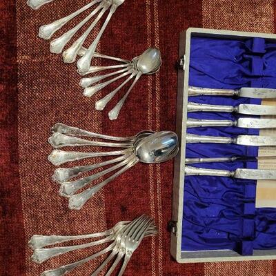 Silver Flatware marked 800 with "F" Monogram