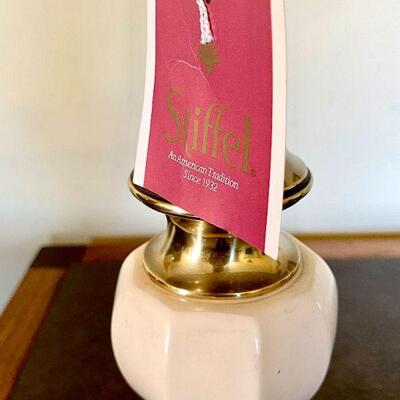 Lot 49  VINTAGE STIFFEL BRASS TABLE LAMP W/TAGS! 