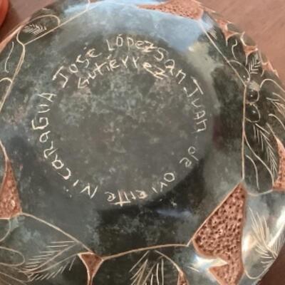 361  Four Etched Pottery Jose Lopez Gutierrez Nicaragua
