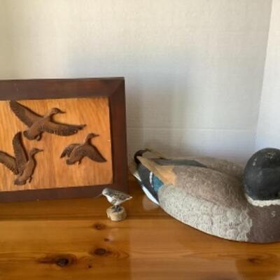 368 Hand Carved Mallard Duck Decoy Small Sand Piper Duck Decor