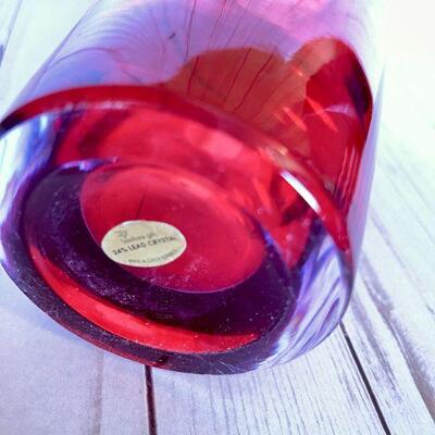 LOT 58  TELEFLORA RED GLASS VASE 