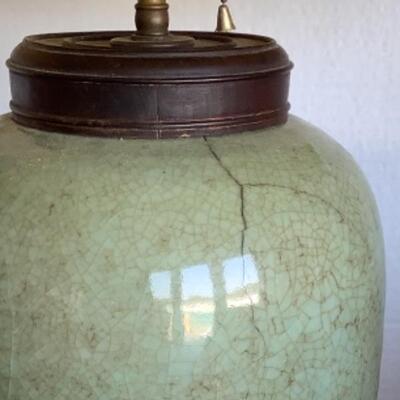 386 Glazed Pottery Ginger Jar Lamp