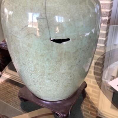 386 Glazed Pottery Ginger Jar Lamp