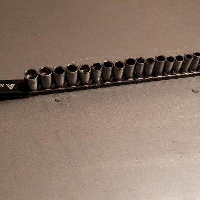 Lot 445: ALLTRADE Socket Organizer w/ Assorted Sockets