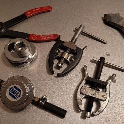 Lot 449: Assorted Tools - Internal Snap Ring Pliers, Fuel Pressure Regulator & More