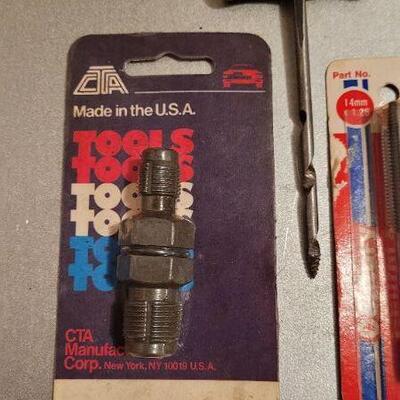 Lot 450: Assorted NEW Tools - Spark Plugs Hole Thread Chaser, Metal Drill Tap and More  