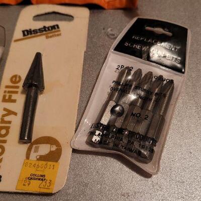 Lot 451: Assorted NEW Tools - 9 pc. Number Stamp Kit, Screw Extractor Kit, Rotary File and MORE 