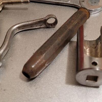 Lot 457: Assorted Vintage Hand Tools - Body Work Pry Tools, Metal Stamp Bit and More 