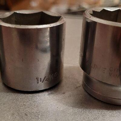 Lot 460: Assorted Vintage Tools - Deep Metric Sockets, Screwdriver Bits and More
