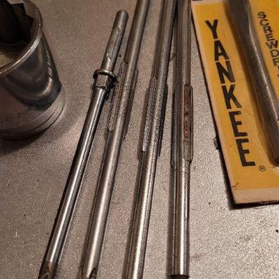 Lot 460: Assorted Vintage Tools - Deep Metric Sockets, Screwdriver Bits and More