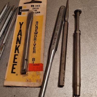 Lot 460: Assorted Vintage Tools - Deep Metric Sockets, Screwdriver Bits and More