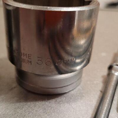 Lot 460: Assorted Vintage Tools - Deep Metric Sockets, Screwdriver Bits and More