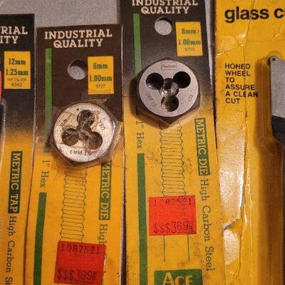 Lot 469: Assorted Tools - Metric Metal Taps, Spark Plugs and More