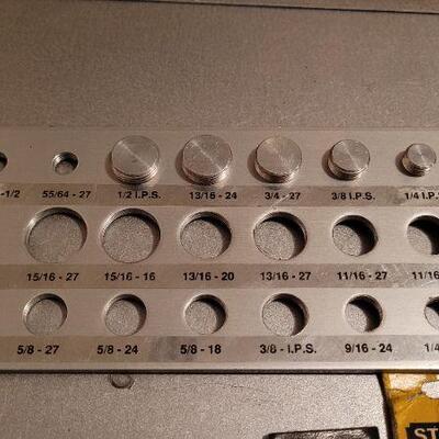 Lot 469: Assorted Tools - Metric Metal Taps, Spark Plugs and More