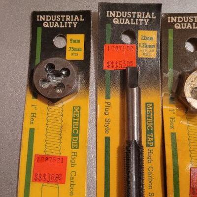 Lot 469: Assorted Tools - Metric Metal Taps, Spark Plugs and More