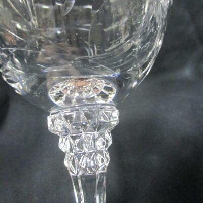 Lot 155 - Clear Crystal Glasses Etched Flower Design