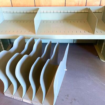 LOT 69  VINTAGE GREEN METAL DESK TOP ORGANIZERS FIDELITY PRODUCTS  