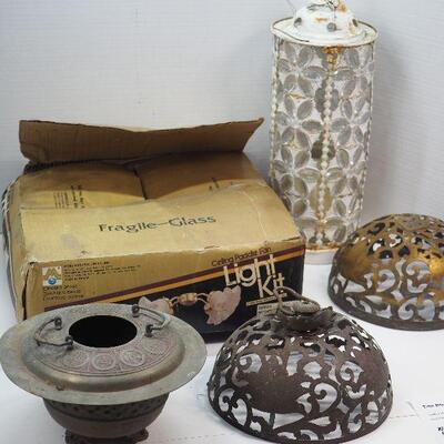 Lot 33 Old Stock new in box Light kit , Pierced metal domes and brazier