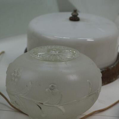 Lot 35 Vintage light covers and metal fixtures