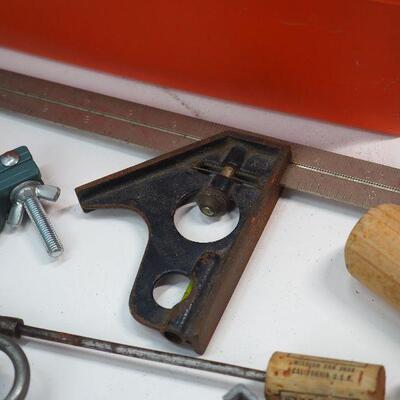 Lot 38 Colorful tool bins, hand tools