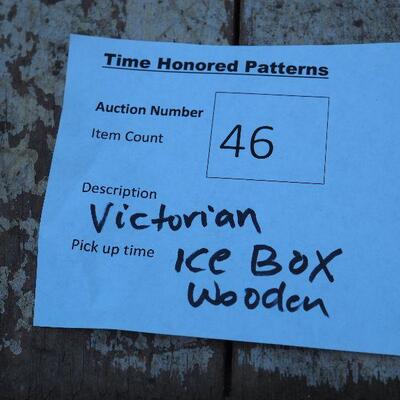 Lot 46  Antique wooden Ice Box