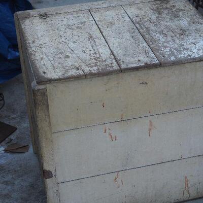 Lot 46  Antique wooden Ice Box