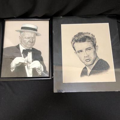 Lot 33 - Pair of  Signed Charcoal Art