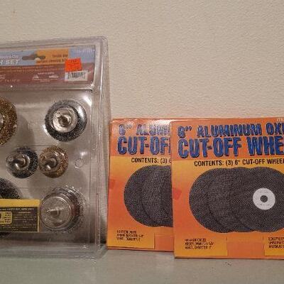 Lot 545: New Cut off Wheels + 6 pc. WIRE Brush Set