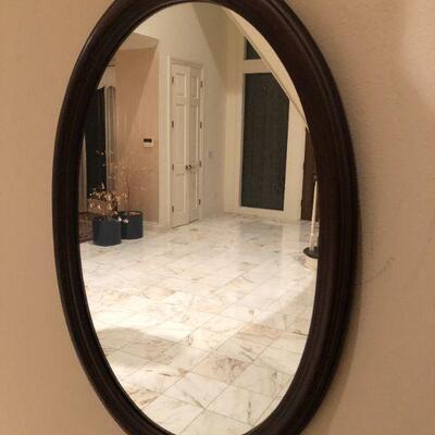 Oval Brown Mirror