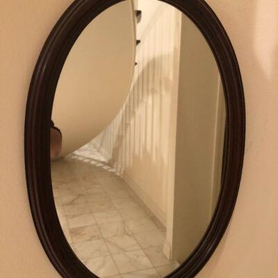 Oval Brown Mirror