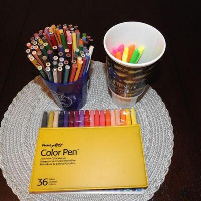 Art supplies with table