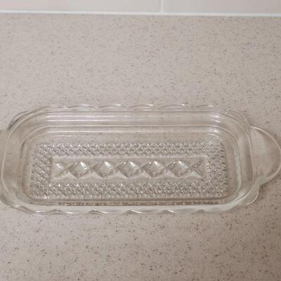 Lot 567: Glass Juicer and Butter Dishes