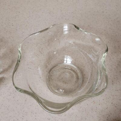 Lot 571:  Glass Honey Container and (2) Small Glass Bowls