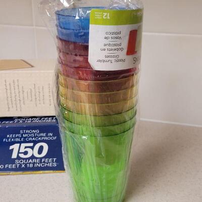 Lot 577: Baking Roll Pat, Freezer Wrap, Plastic Cups and Pastry Cloth 